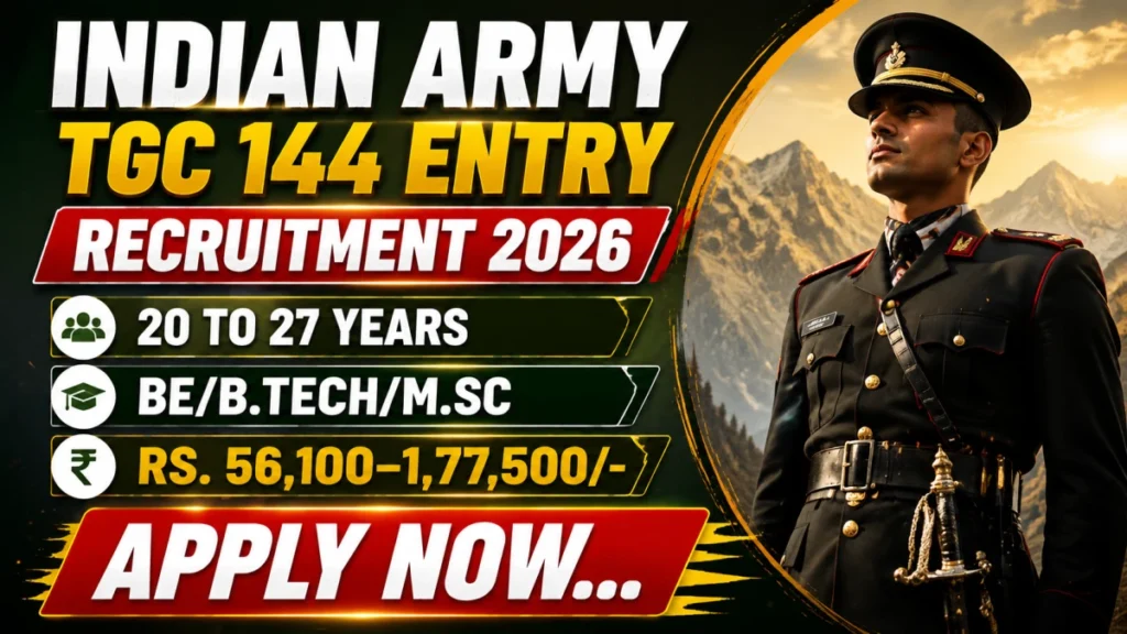 Indian Army TGC 144 Entry Recruitment 2026 Notification Out