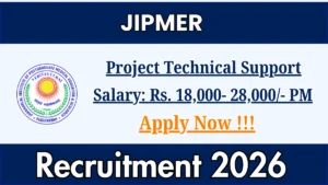 JIPMER Project Technical Support-I Recruitment 2026