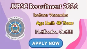 JKPSC Lecturer Recruitment 2026 – Apply Online