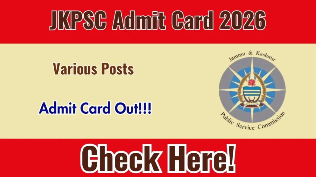 JKPSC Various Posts Admit Card 2026