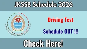 JKSSB Driving Test Schedule 2026