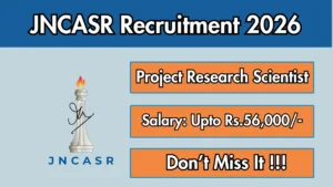 JNCASR Project Research Scientist I Recruitment 2026