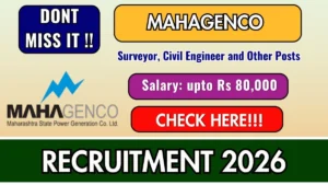 MAHAGENCO Recruitment 2026 – Apply Offline for 06 Surveyor, Civil Engineer and Other Posts