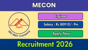 MECON Engineer Recruitment 2026 Out – Apply Online 01 Posts