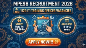 MPESB ITI Training Officer Recruitment 2026 Out
