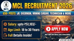 Mahanadi Coalfields MCL Recruitment 2026