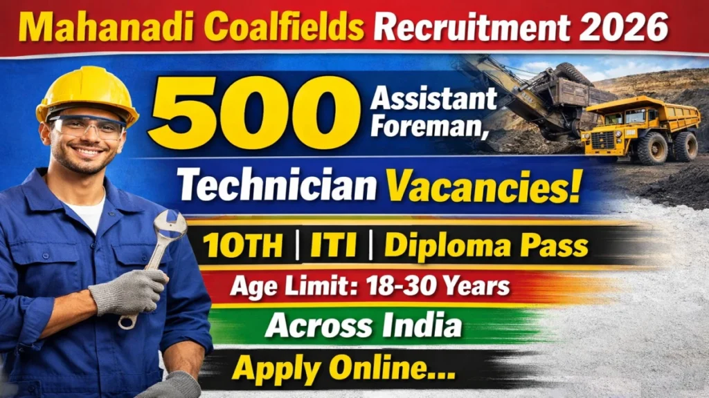 Mahanadi Coalfields (MCL) Recruitment 2026 Notification Out