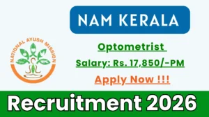 NAM Kerala Optometrist Recruitment 2026