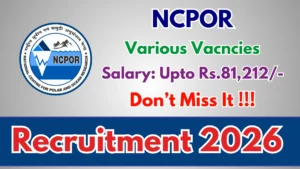NCPOR Recruitment 2026 – Walkin for 35 Various Posts