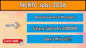 NCRTC Deputy General Manager Recruitment 2026