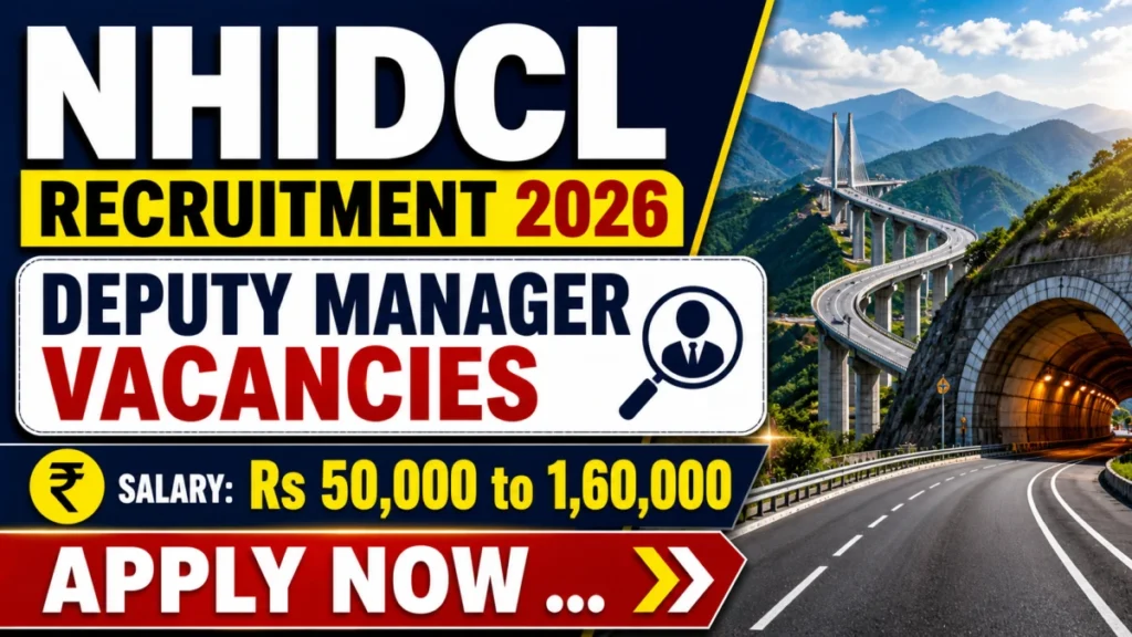 NHIDCL Deputy Manager Recruitment 2026 Notification Out