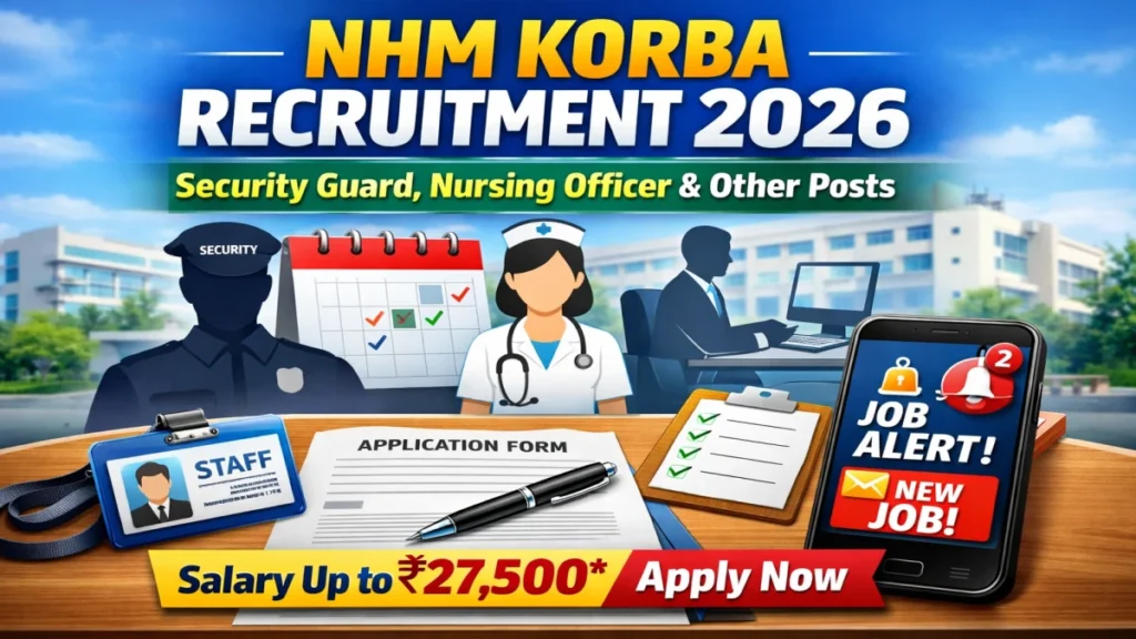 NHM Korba Recruitment 2026 – Apply Offline for 50 Security Guard, Nursing Officer and Other Posts