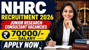NHRC Junior Research Consultant Recruitment 2026