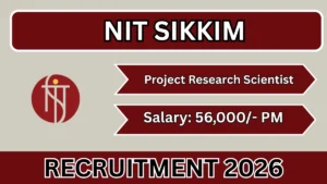 NIT Sikkim Project Research Scientist Recruitment 2026