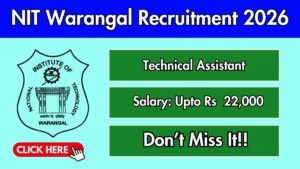 NIT Warangal Technical Assistant Recruitment 2026
