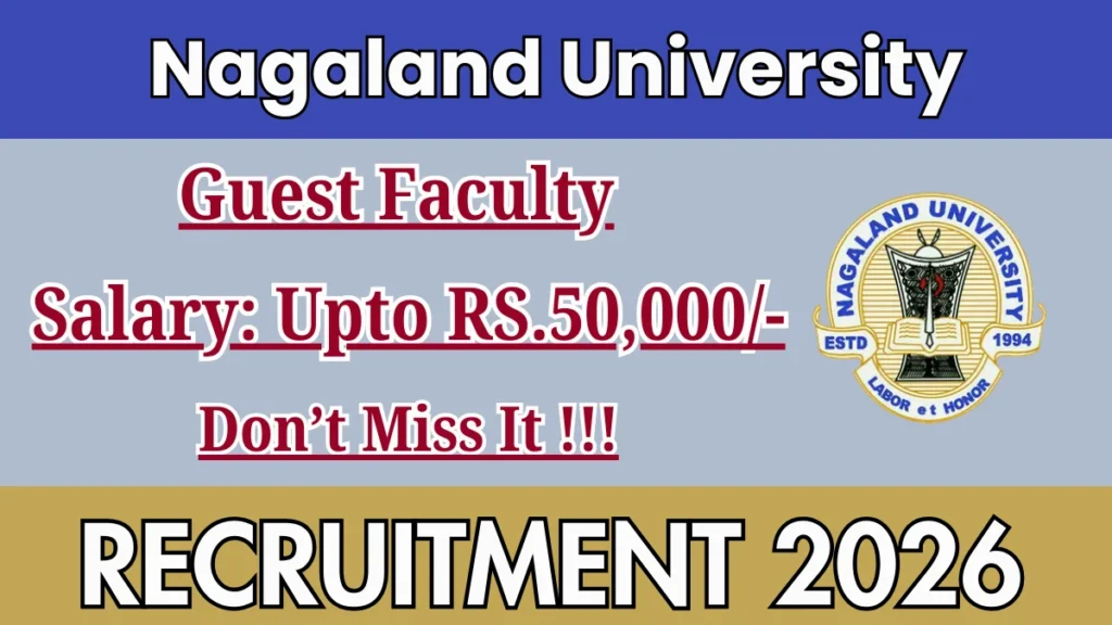 Nagaland University Guest Faculty in English Recruitment 2026