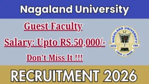 Nagaland University Guest Faculty in English Recruitment 2026