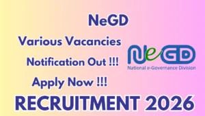 NeGD Recruitment 2026 – Apply Online for 08 Technical Lead, Data Scientist And More Posts
