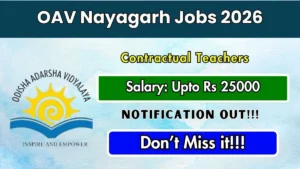 OAV Nayagarh Contractual Teachers Recruitment 2026