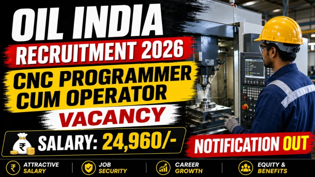 Oil India CNC Programmer cum Operator Recruitment 2026