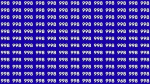 Optical Illusion Challenge: Can You Spot the Number 968 Among 998 in 8 Seconds?