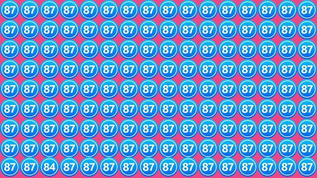 Optical Illusion Eye Test: Can you Find the Number 84 among 87 in 7 Secs