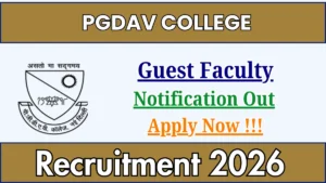 PGDAV College Guest Faculty Recruitment 2026 – Walk in