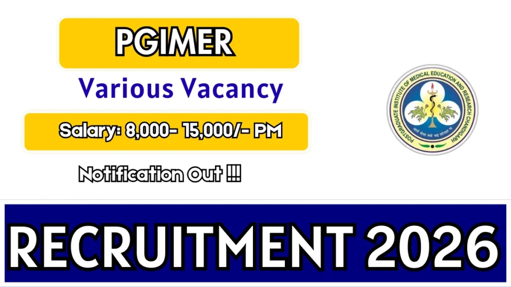 PGIMER Recruitment 2026 – Walkin for DEO, Helper and More Posts