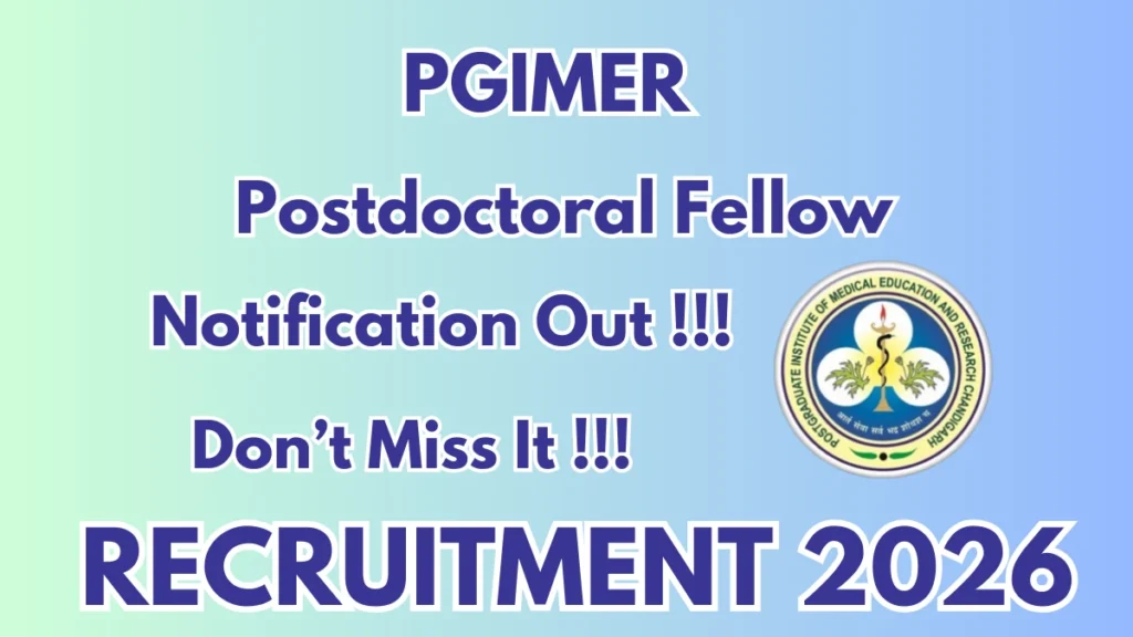PGIMER Recruitment 2026 – Walkin for Senior Research Fellow Posts