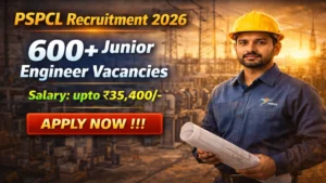 PSPCL Junior Engineer Recruitment 2026 Out – Apply Online 622 Posts