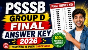 PSSSB Group D Final Answer Key 2026 OUT