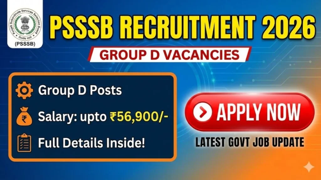 PSSSB Group D Recruitment 2026