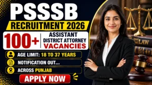 Punjab PSSSB ADA Recruitment 2026 Notification Out