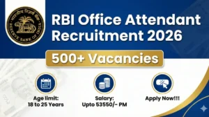 RBI Office Attendant Recruitment 2026 Out – Apply Online 572 Posts