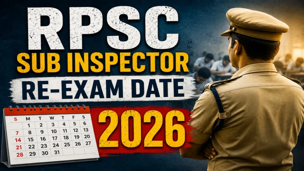 RPSC Sub Inspector Re-Exam Date 2026 (Out)