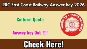 RRC East Coast Railway Cultural Quota Answer Key 2026 OUT