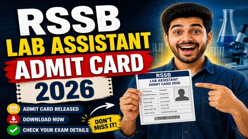 RSSB Lab Assistant Admit Card 2026 (Out)