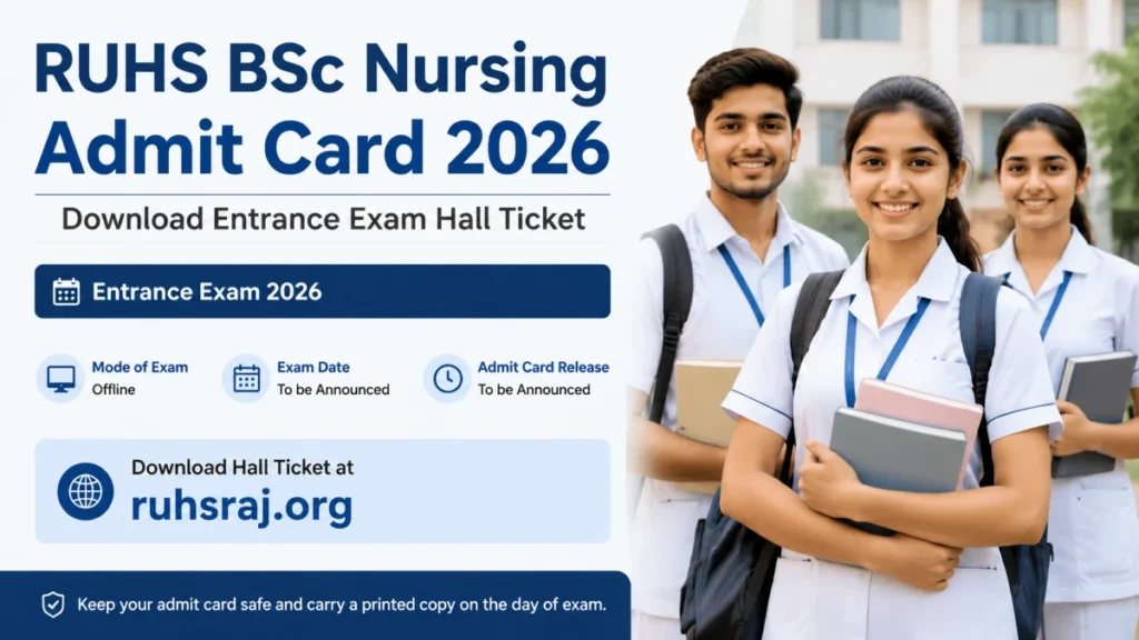 RUHS BSc Nursing Admit Card 2026 Today