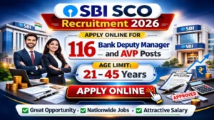 SBI SCO Recruitment 2026 – Apply Online for 116 Bank Deputy Manager and AVP Posts