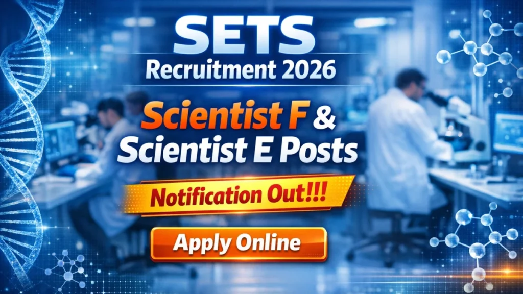 SETS Scientist F and Scientist E Recruitment 2026