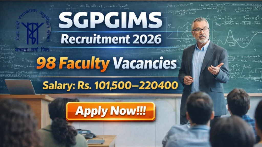 SGPGIMS Faculty Recruitment 2026 – Apply Offline for 98 Posts