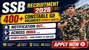SSB Sports Quota Recruitment 2026 (Short Notice)