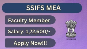 SSIFS MEA Faculty Member Recruitment 2026