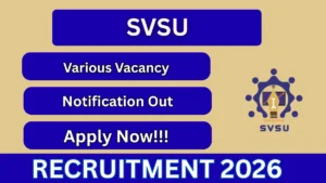 SVSU Recruitment 2026 – Apply Offline for Professor, Tutor and More Posts