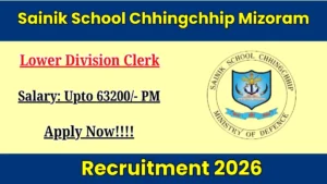 Sainik School Chhingchhip Mizoram Lower Division Clerk Recruitment 2026 Out