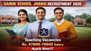 Sainik School Jhansi Recruitment 2026