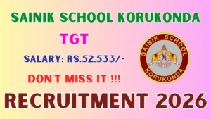 Sainik School Korukonda TGT Recruitment 2026