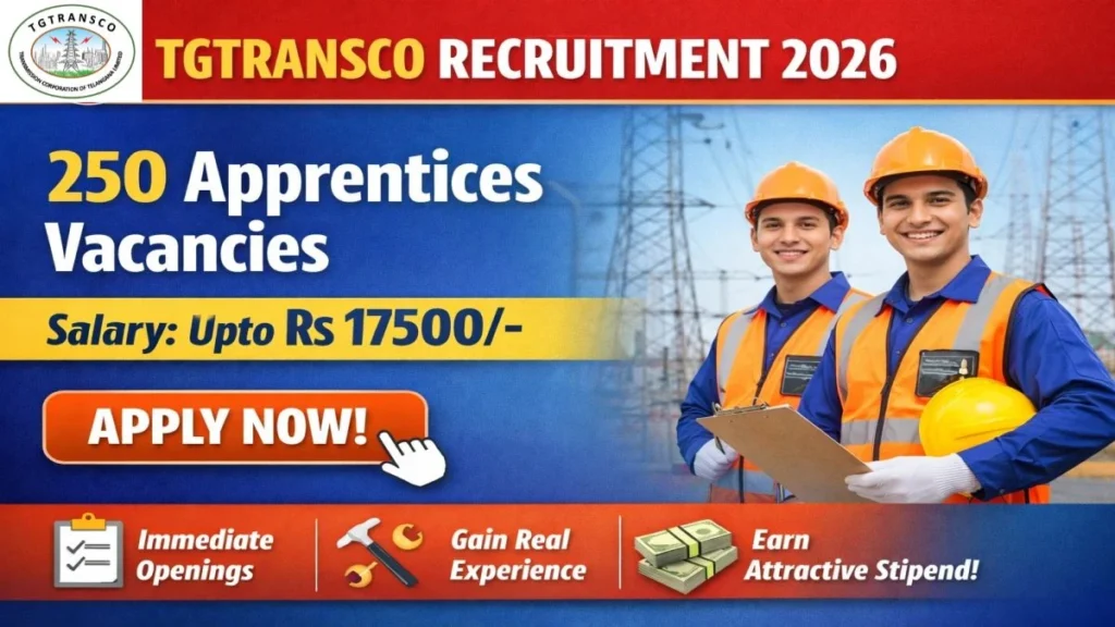 TGTRANSCO Apprentices Recruitment 2026 – Apply Online for 250 Posts