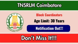 TNSRLM Coimbatore Block Coordinators Recruitment 2026