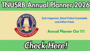 TNUSRB Annual Planner 2026 Released